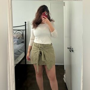 Zara olive green Wrap Skirt
